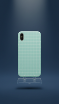 Mint Aqua Minimal Grid Case